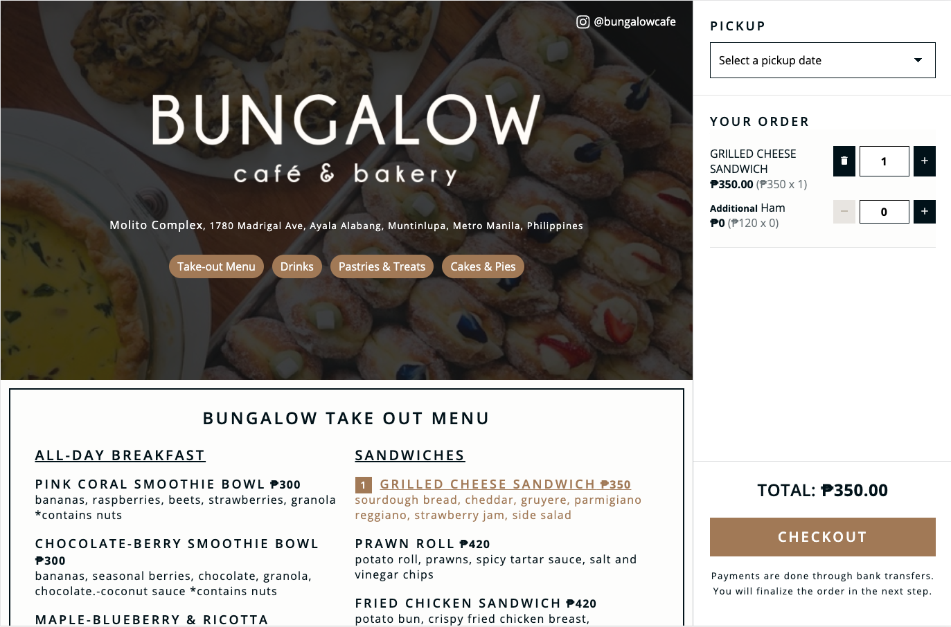 Screenshot of Bungalowcafe.ph